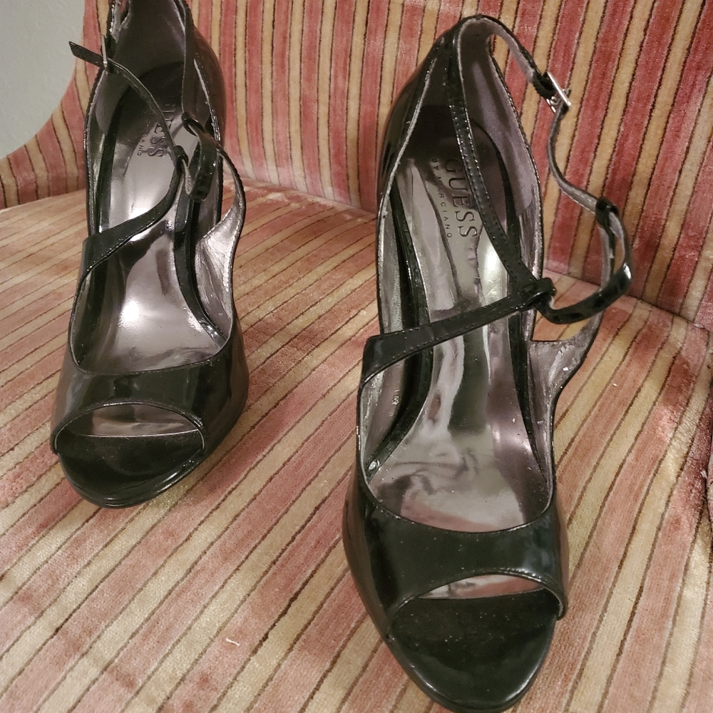 2 pairs Guess black stilettos  red also